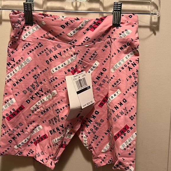DKNY Shorts Women’s Sport Pink Printed Bike Size 10 - Picture 2 of 3